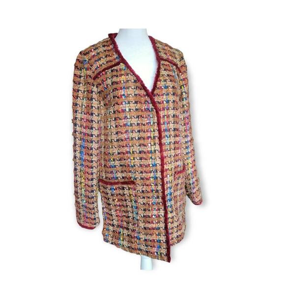 Anthropologie Tweed Blazer XS Multicolor Oversized Statement Jacket - Picture 5 of 15